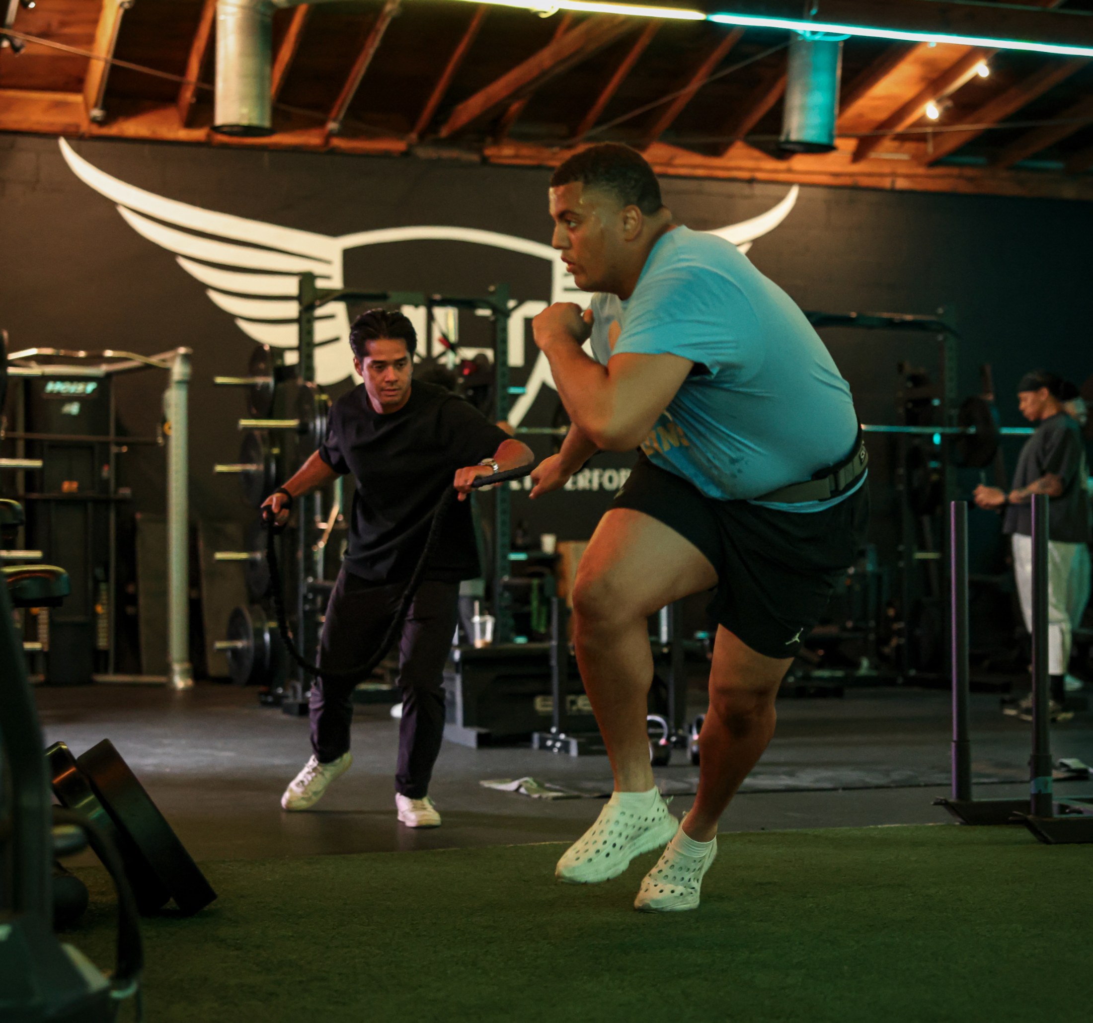 Athlete completing a return-to-sport movement session